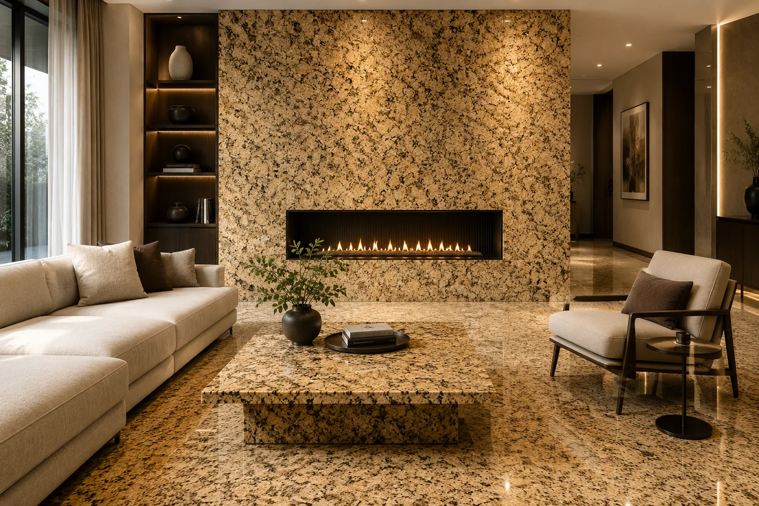 Luxury hospitality stone application concept